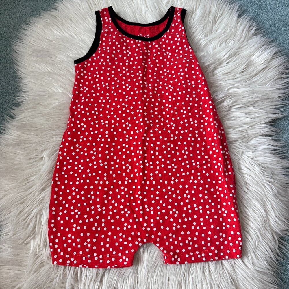 June & January red and white dot romper size 3/4Y // 3767